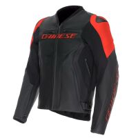 Dainese RACING 5 PERF letní sportovní kožená bunda černá/fluo-červená vel.52